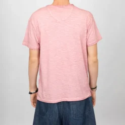 Tee shirt rose coton chiné col V Homme VON DUTCH