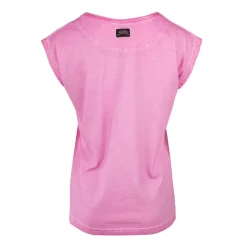 Tee shirt rose délavé imprimé devant Femme VON DUTCH
