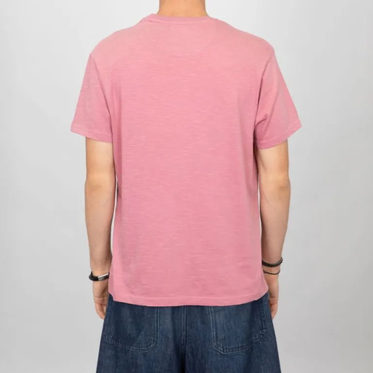 Tee shirt rose estival coton chiné imprimé logo Homme VON DUTCH