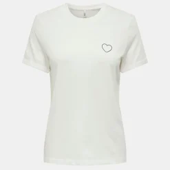 Tee shirt Tenna col rond coton imprimé coeur regular Femme ONLY