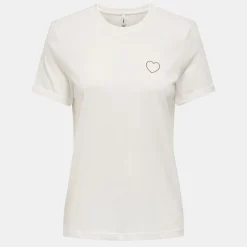 Tee shirt Tenna col rond coton imprimé coeur regular Femme ONLY