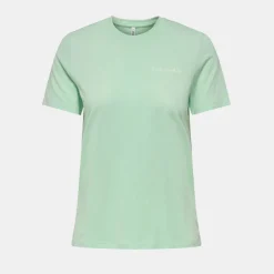 Tee shirt Texi coton couleur vert d'eau Femme ONLY