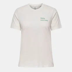 Tee shirt Texi Feeling lucky today coton Femme ONLY