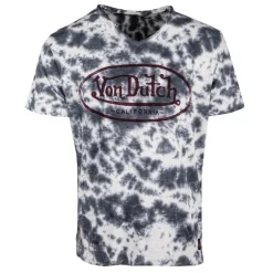 Tee shirt tie&dye gris et blanc logo poitrine Homme VON DUTCH