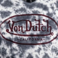 Tee shirt tie&dye gris et blanc logo poitrine Homme VON DUTCH