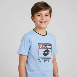 Tee shirt tissu chiné imprimé logo blason Enfant LOTTO