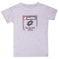 Tee shirt tissu chiné imprimé logo blason Enfant LOTTO