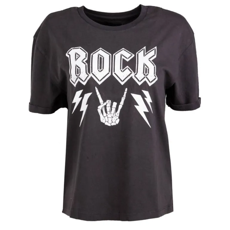 Tee shirt uni imprimé Rock Femme DEELUXE 74