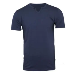 Tee shirt uni manu-b col v avec boutons Homme BLAGGIO