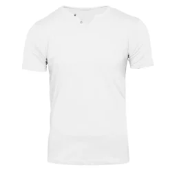 Tee shirt uni manu-b col v avec boutons Homme BLAGGIO