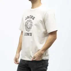 Tee shirt victo coton imprimé logo blason Homme JACK & JONES