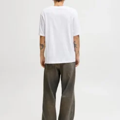 Tee shirt yuki coton imprimé logo col ras de cou Homme JACK & JONES