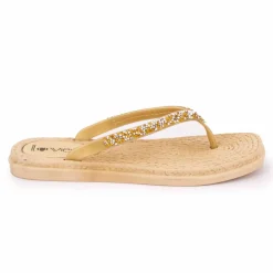 Tongs à strass semelle corde Femme LOVETT