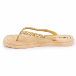 Tongs à strass semelle corde Femme LOVETT