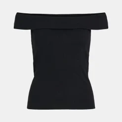 Top coton sahia black épaules dénudées Femme VILA