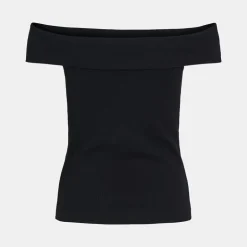 Top coton sahia black épaules dénudées Femme VILA