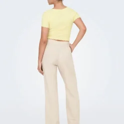 Top crop betty col v manches courtes Femme ONLY