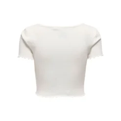 Top crop betty col v manches courtes Femme ONLY