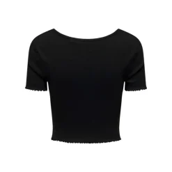 Top crop betty col v manches courtes Femme ONLY