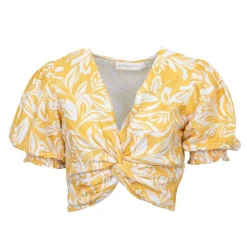 Top crop bicolore jaune timea Femme LA PETITE ETOILE