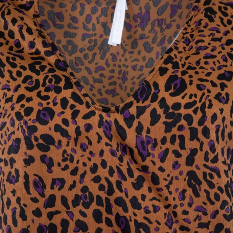 Top manches courtes col v imprimé animal Femme IMPERIAL