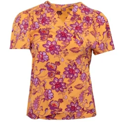 Top ocre à fleurs thess col croisé Femme LA PETITE ETOILE