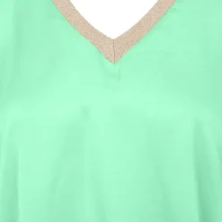 Top sans manches effet satiné col V fil doré Femme DIXIE