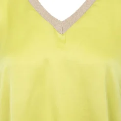 Top sans manches effet satiné col V fil doré Femme DIXIE