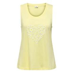 Top sans manches fleurs en relief jaune Femme JDY