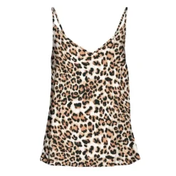 Top tan à bretelles imprimé léopard col V Femme VERO MODA