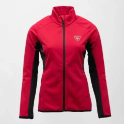 Veste col cheminée softshell bi color rouge zip noir femme Femme ROSSIGNOL