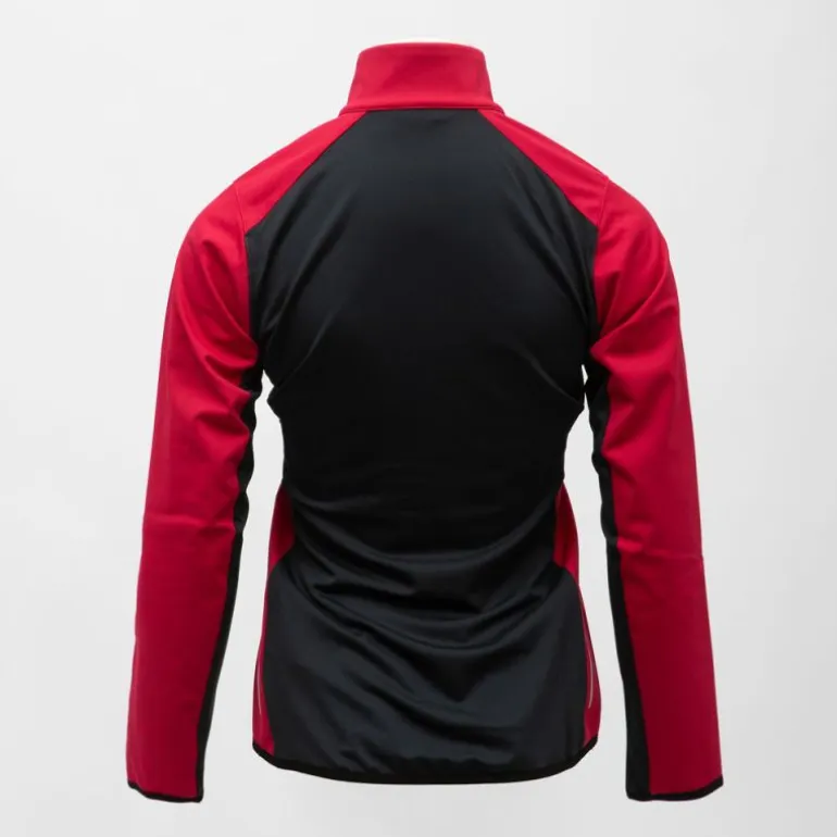 Veste col cheminée softshell bi color rouge zip noir femme Femme ROSSIGNOL