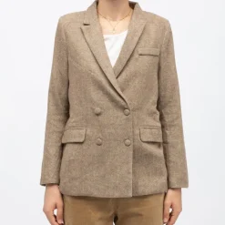 Veste de blazer laine marron villie Femme LA PETITE ETOILE