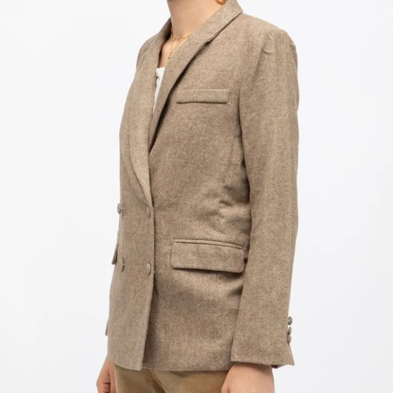 Veste de blazer laine marron villie Femme LA PETITE ETOILE