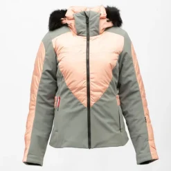 Veste de ski bi color à capuche fausse fourrure avec zip Femme ROSSIGNOL