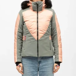 Veste de ski bi color à capuche fausse fourrure avec zip Femme ROSSIGNOL