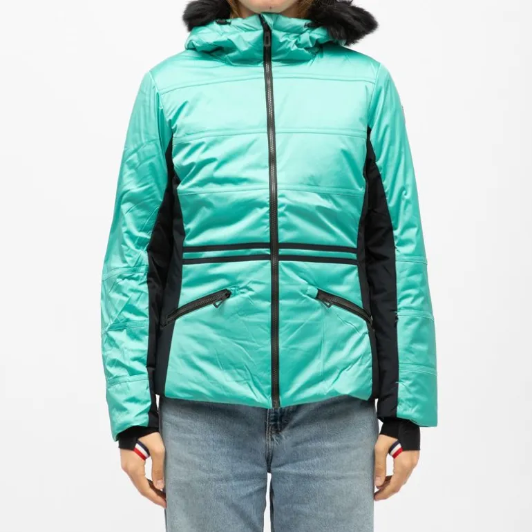 Veste de ski capuche avec fausse fourrure zip coloré Femme ROSSIGNOL