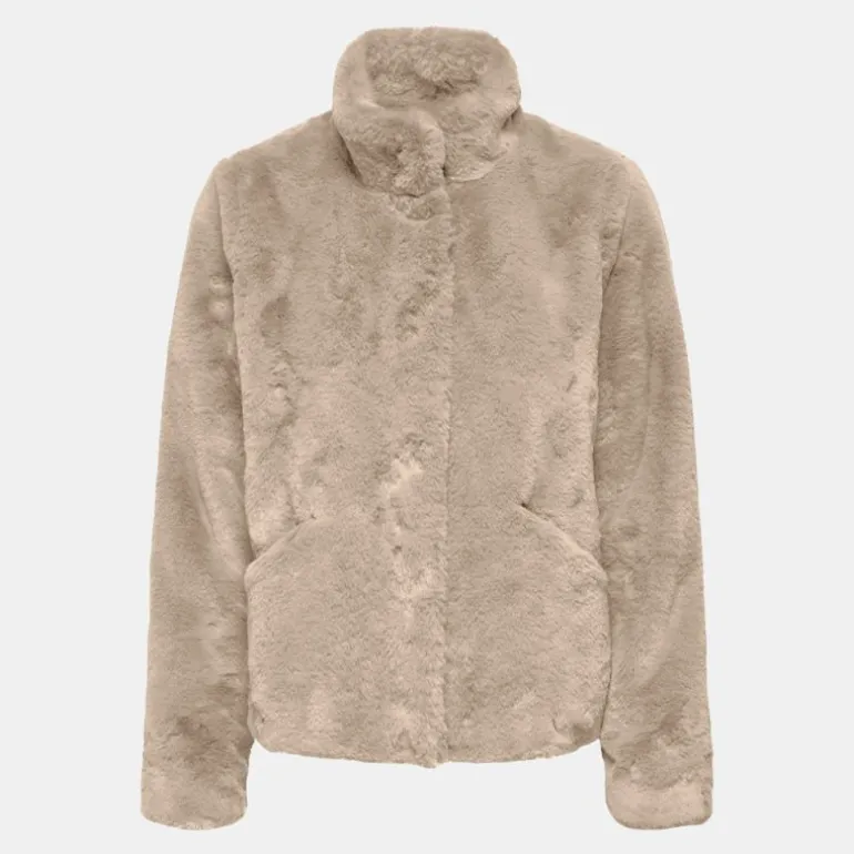 Veste fausse fourrure Vida col montant Femme ONLY