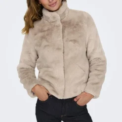 Veste fausse fourrure Vida col montant Femme ONLY