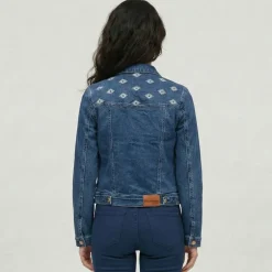 Veste jean denim bleu avec broderie Femme LES TROPEZIENNES PAR M.BELARBI