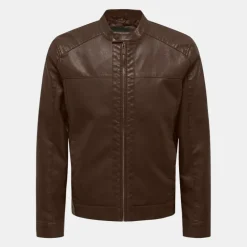Veste motard Mike similicuir avec zip Homme ONLY AND SONS