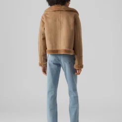 Veste peggy col italien fausse fourrure zippée Femme VERO MODA