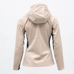 Veste rose poudrée softshell ajustée à capuche poches zippées noires Femme ROSSIGNOL