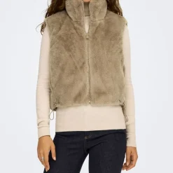 Veste sans manche reversible fausse fourrure col montant Femme ONLY