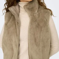 Veste sans manche reversible fausse fourrure col montant Femme ONLY