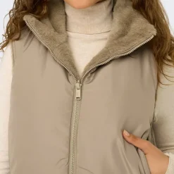 Veste sans manche reversible fausse fourrure col montant Femme ONLY