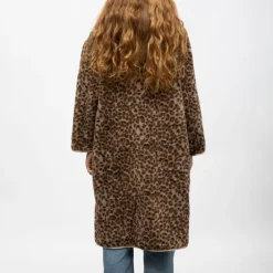 Veste sherpa longue a capuche brown h24chels Femme GOLD AND SILVER