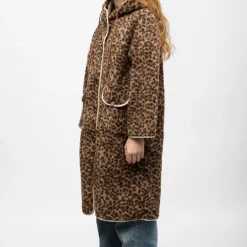 Veste sherpa longue a capuche brown h24chels Femme GOLD AND SILVER